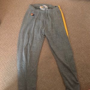 5 Striped Aviator Nation sweatpants in heather gray. Size small.